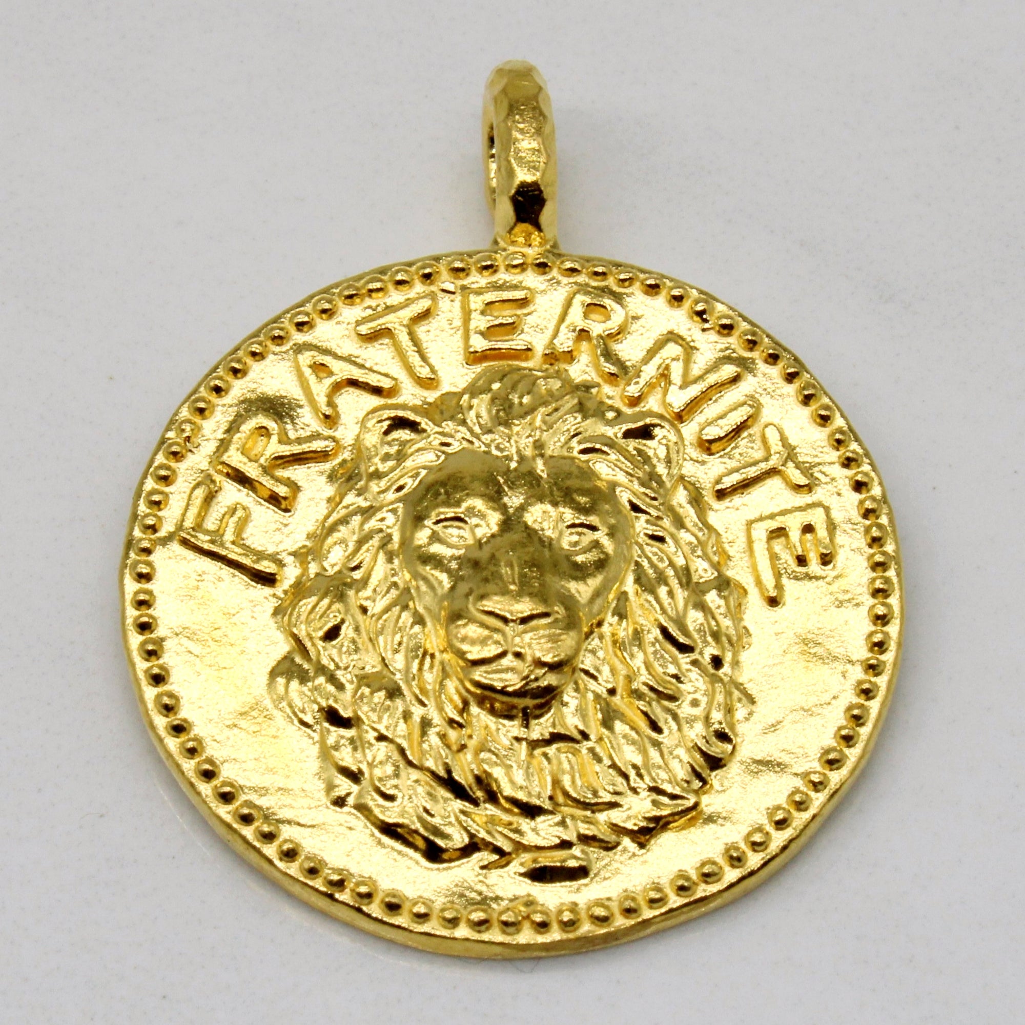 24k Yellow Gold Lion Head Pendant