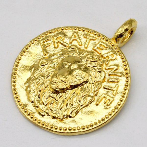 24k Yellow Gold Lion Head Pendant