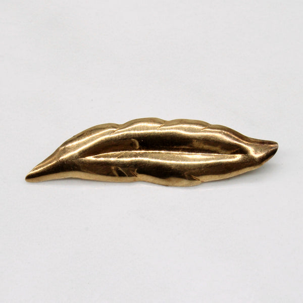 14k Yellow Gold Feather Brooch