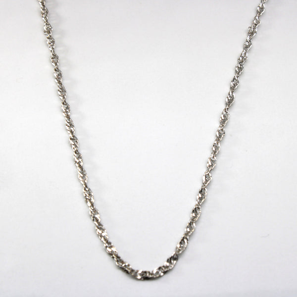 14k White Gold Singapore Chain | 22