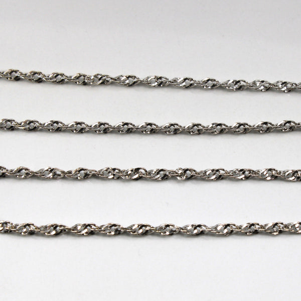 14k White Gold Singapore Chain | 22