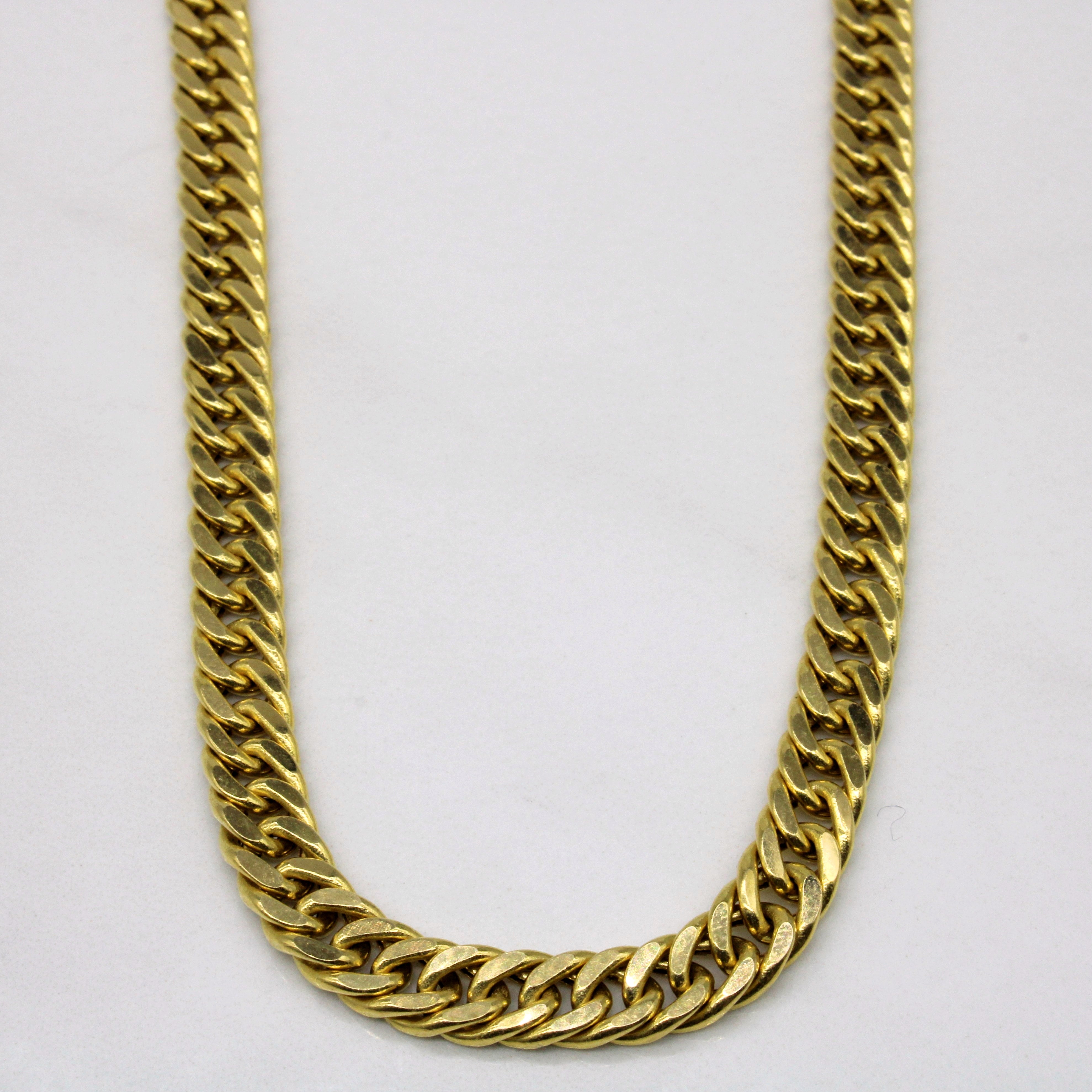 Chaîne cubaine en or jaune 18 carats | 20 pouces | 