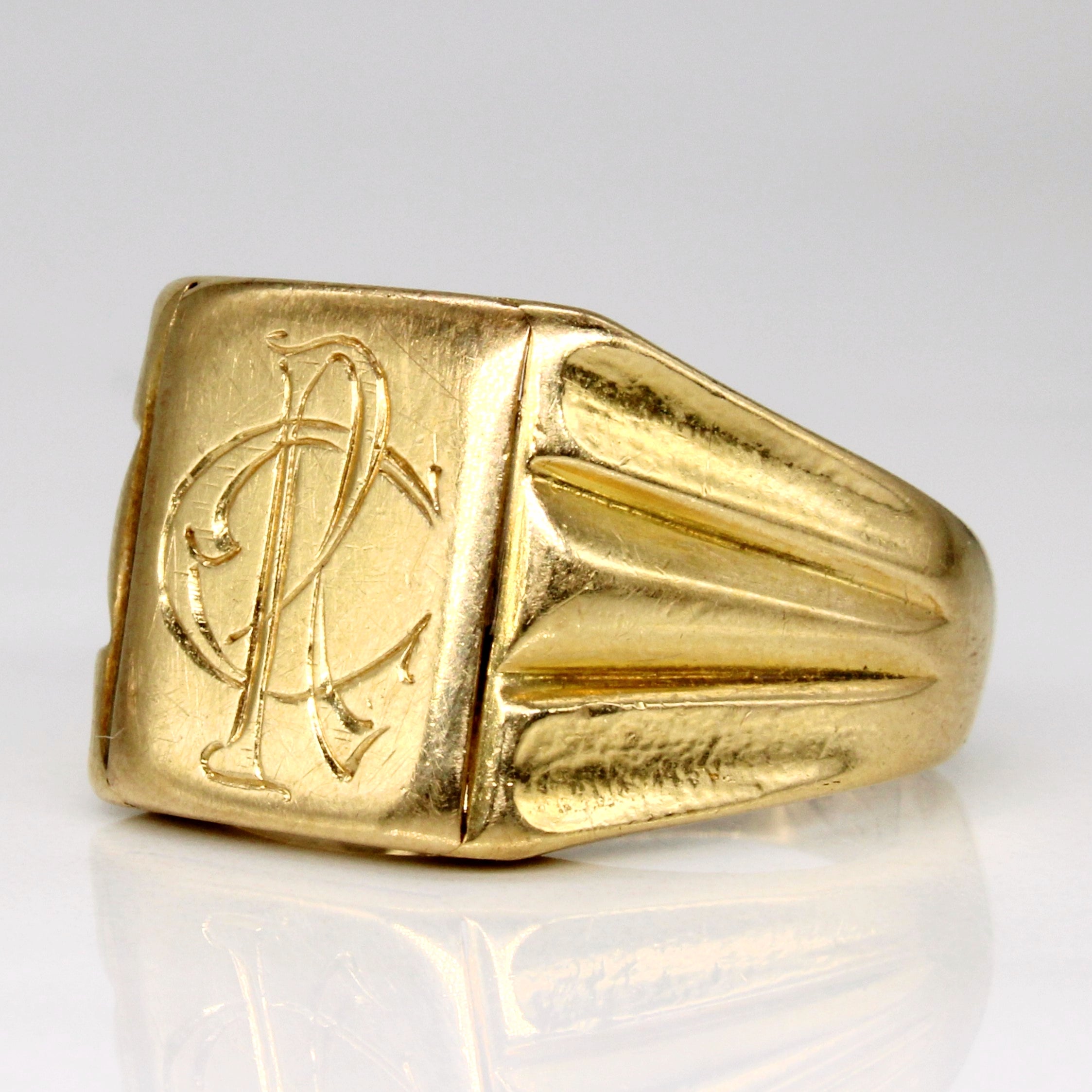15k Yellow Gold 'RC' Initial Ring | SZ 9 |