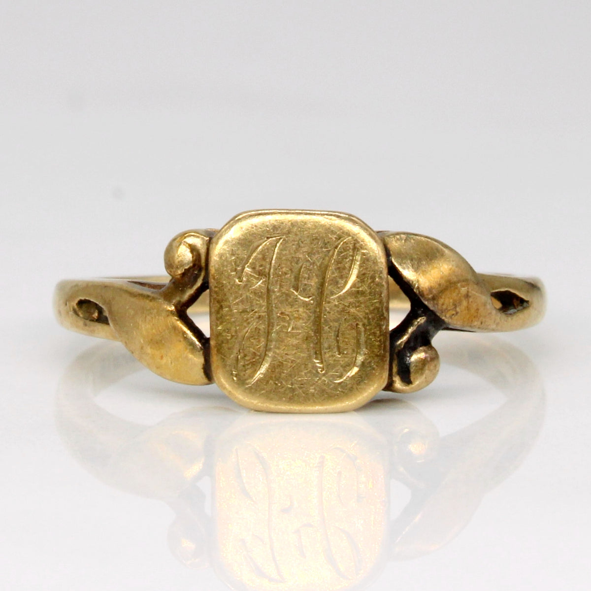 10k Yellow Gold 'H' Initial Ring | SZ 5.75