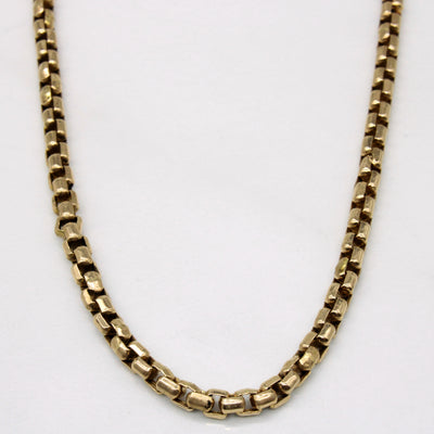 14k Yellow Gold Box Link Chain | 24
