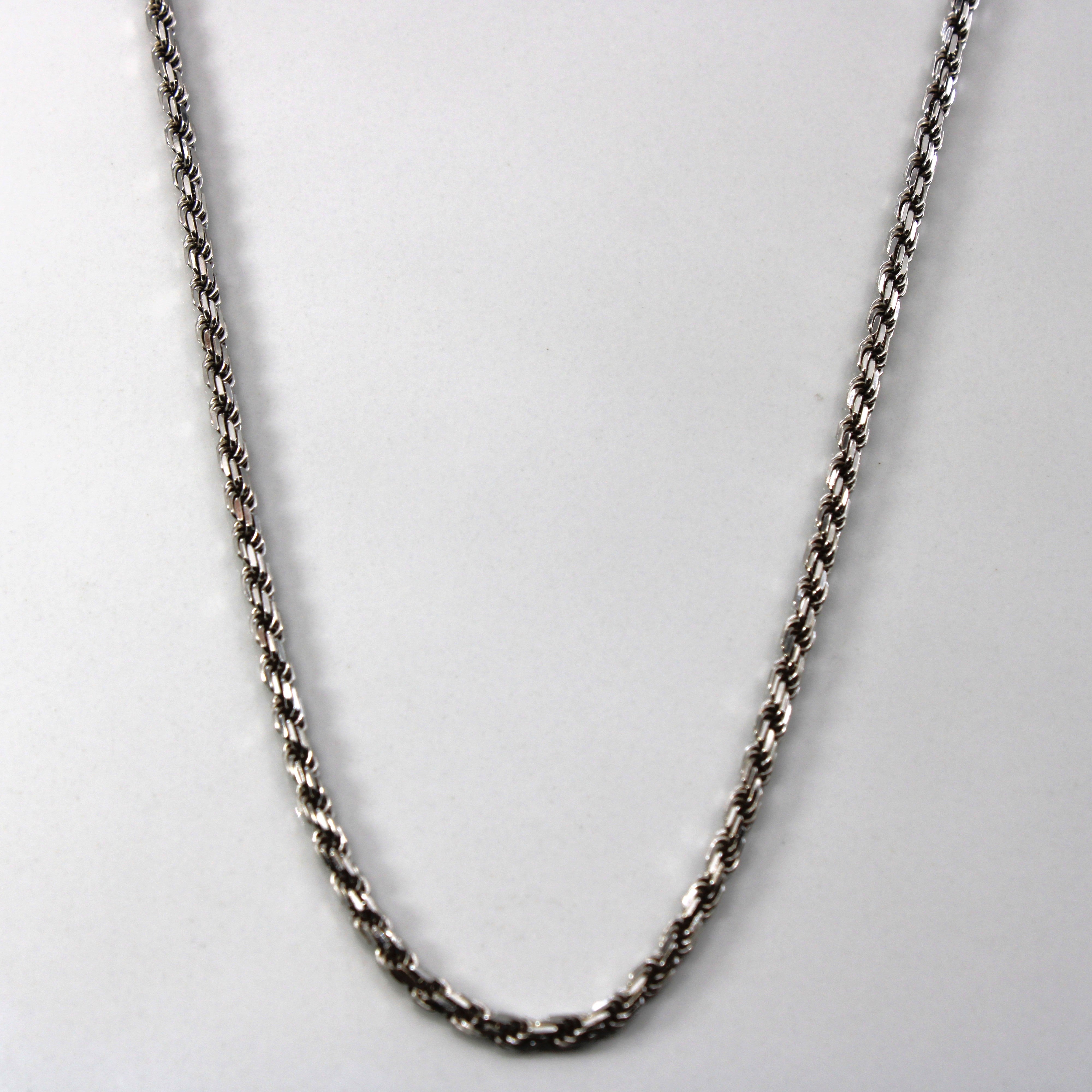 14k White Gold Rope Chain | 20"|
