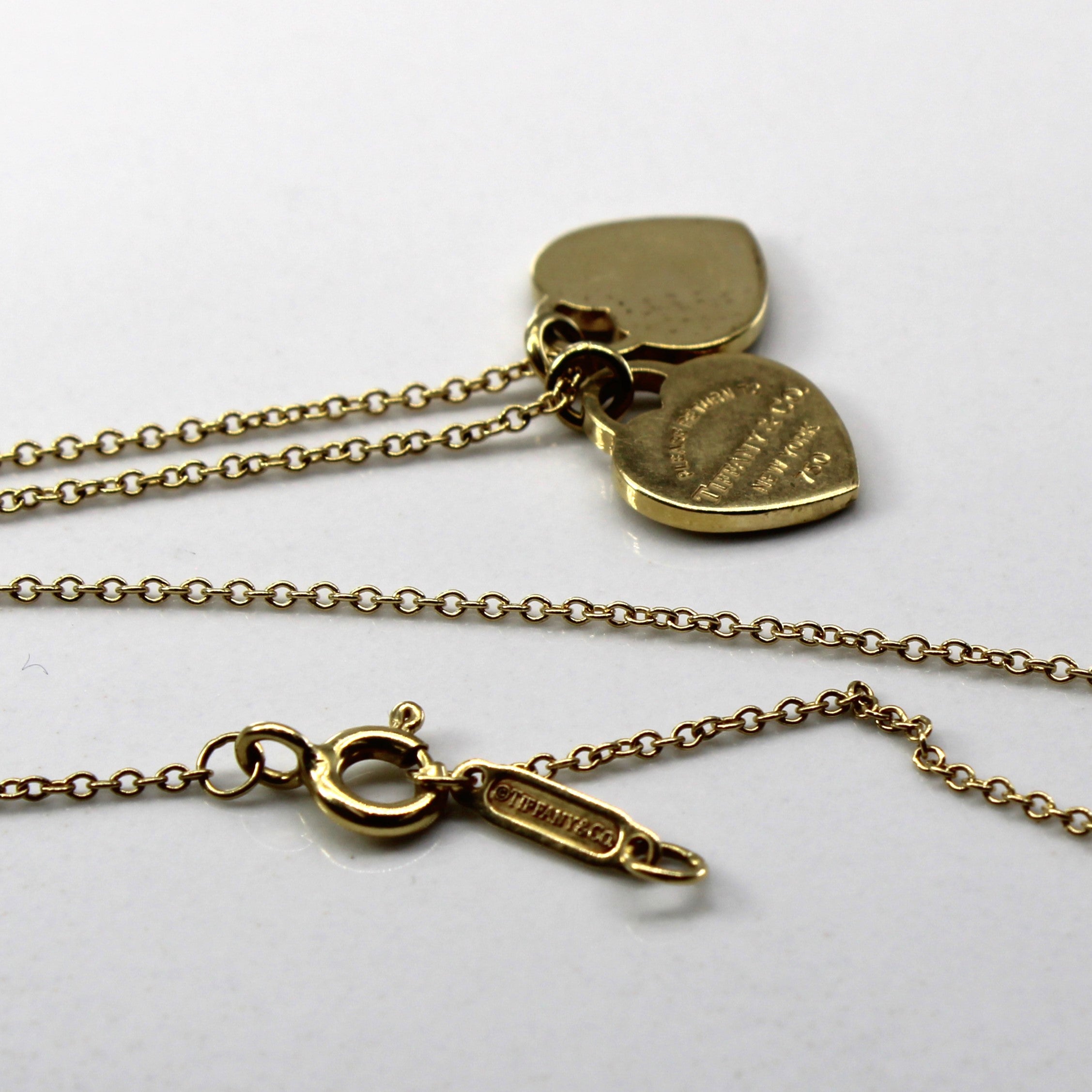 Tiffany & Co. 'Return to' Double Heart Tag Necklace | 16"|
