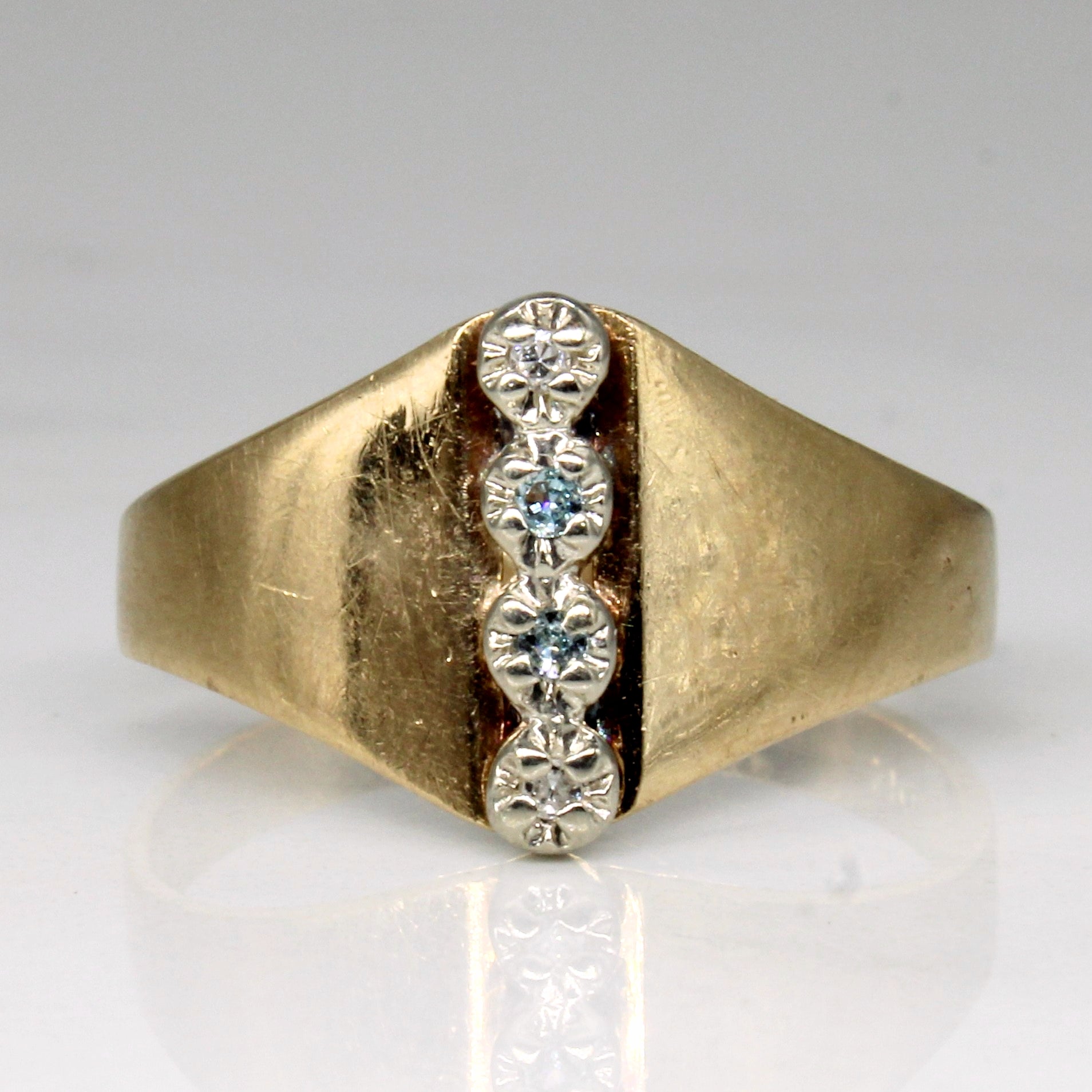 Bague en spinelle synthétique et diamants | 0,02 ct, 0,02 ct | Taille 8 | 