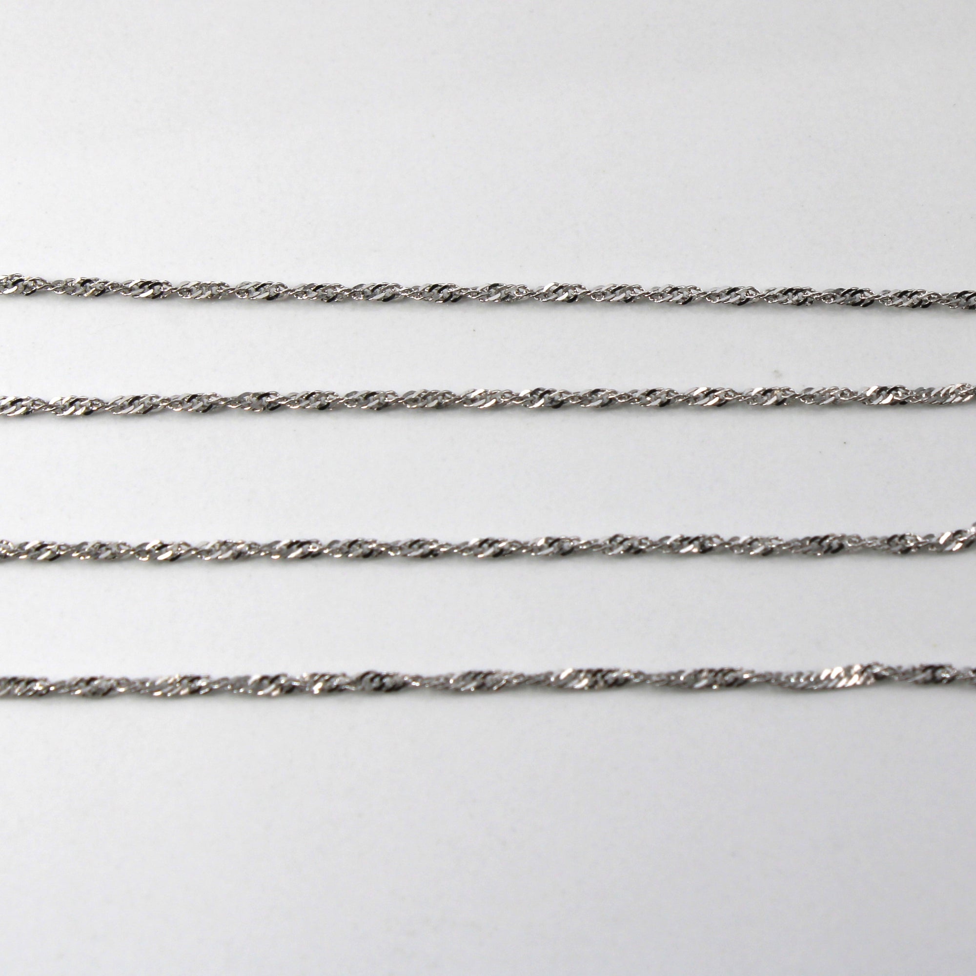 14k White Gold Singapore Chain | 20