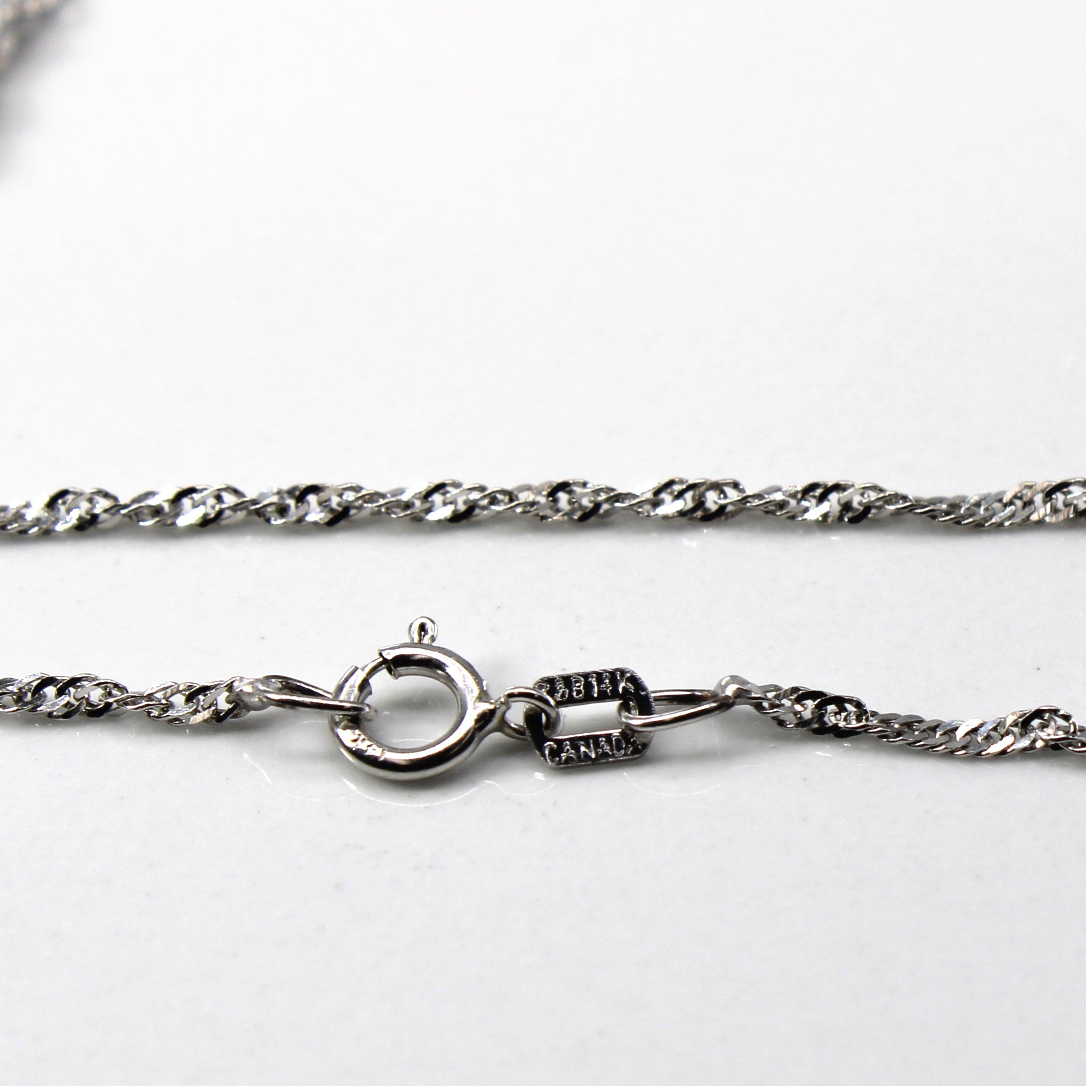 14k White Gold Singapore Chain | 20"|