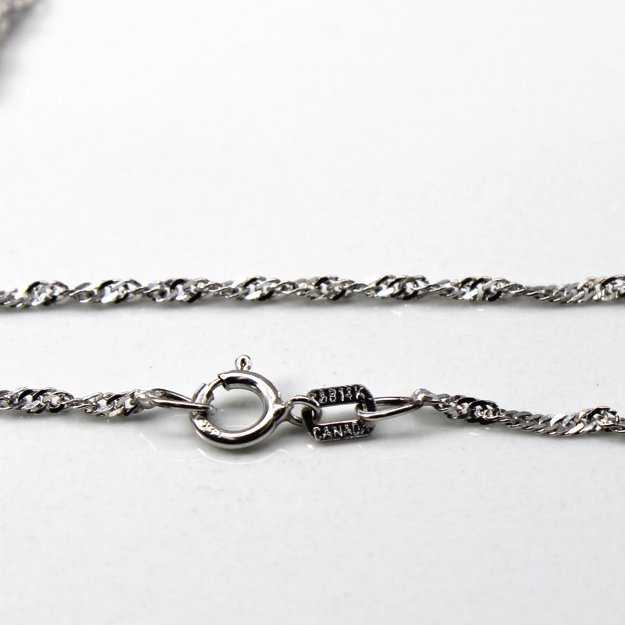 14k White Gold Singapore Chain | 20