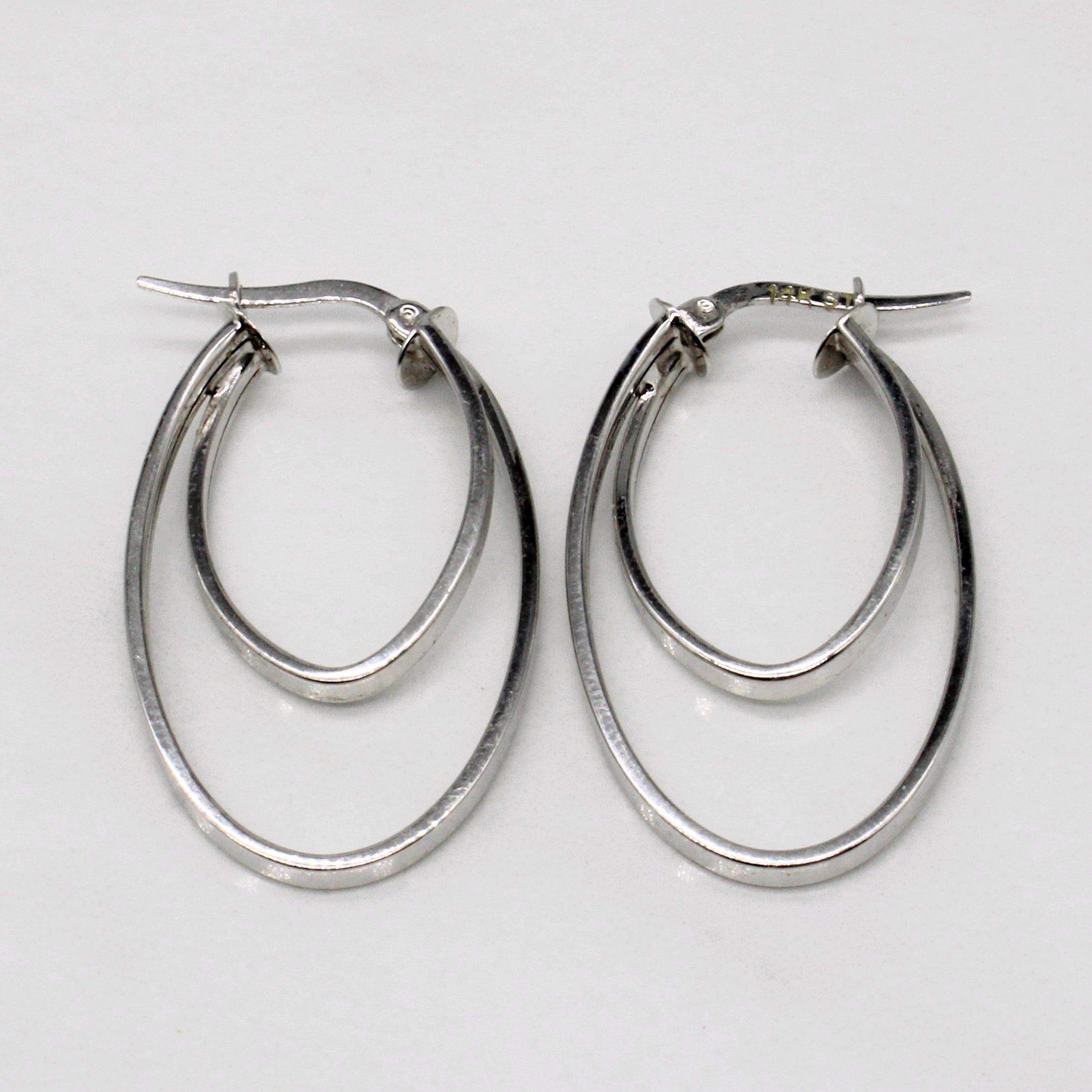 14k White Gold Hoop Earrings