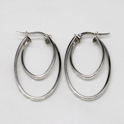 14k White Gold Hoop Earrings