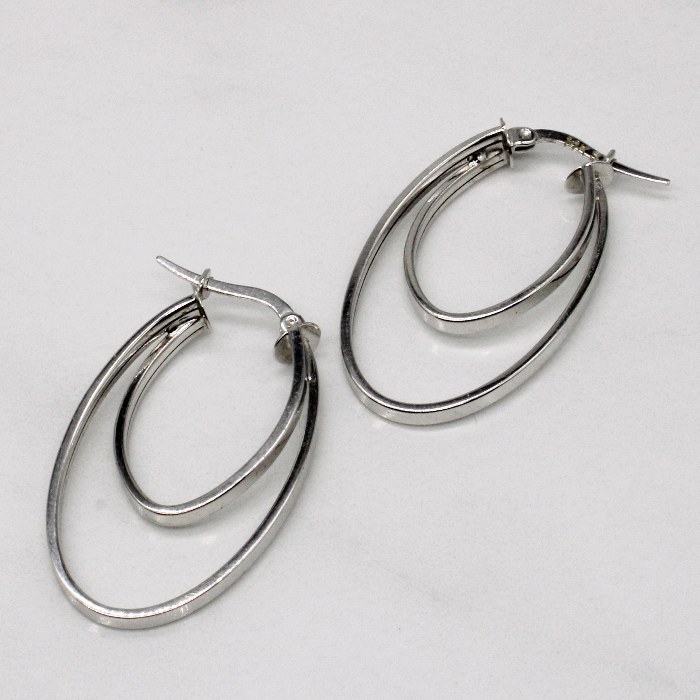14k White Gold Hoop Earrings