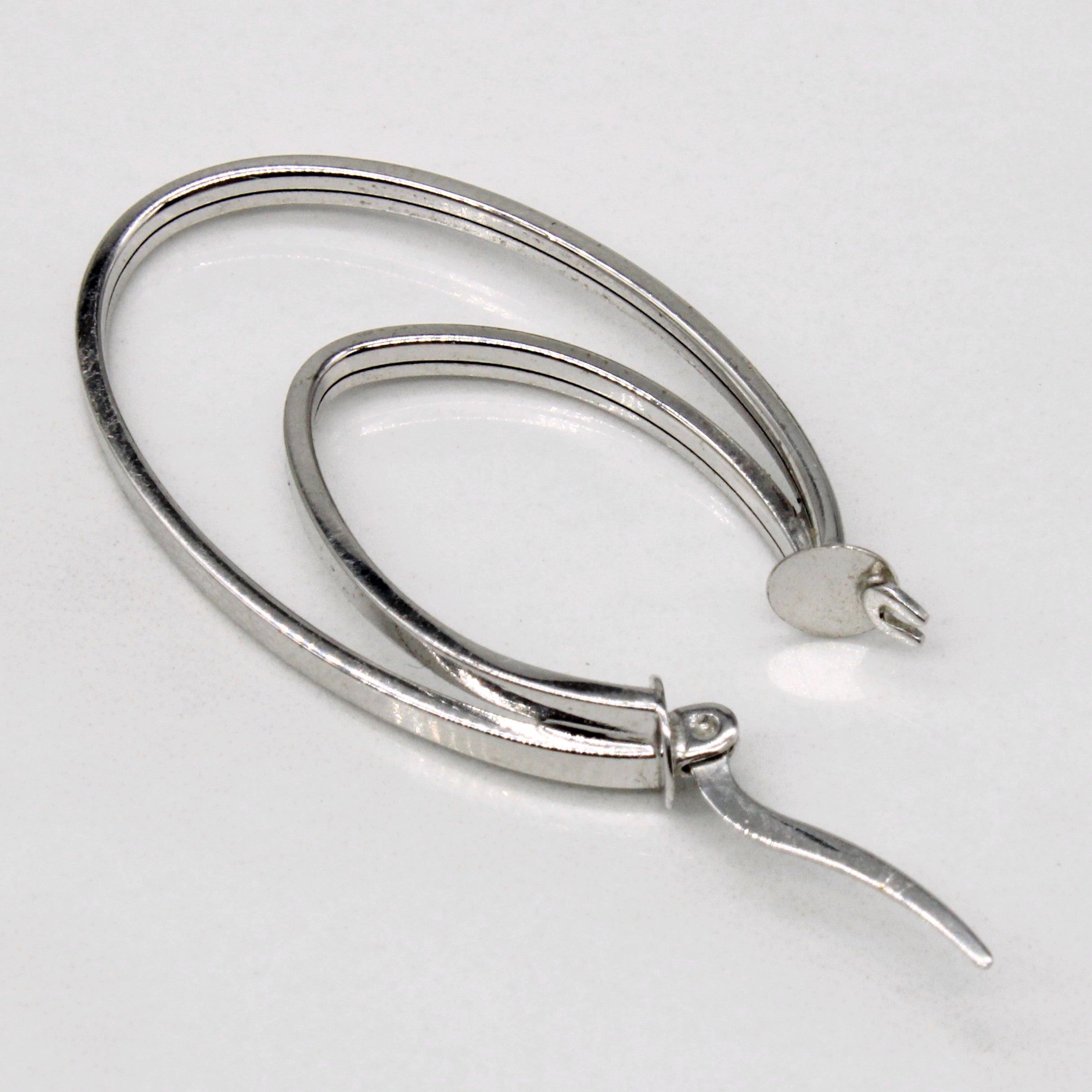 14k White Gold Hoop Earrings