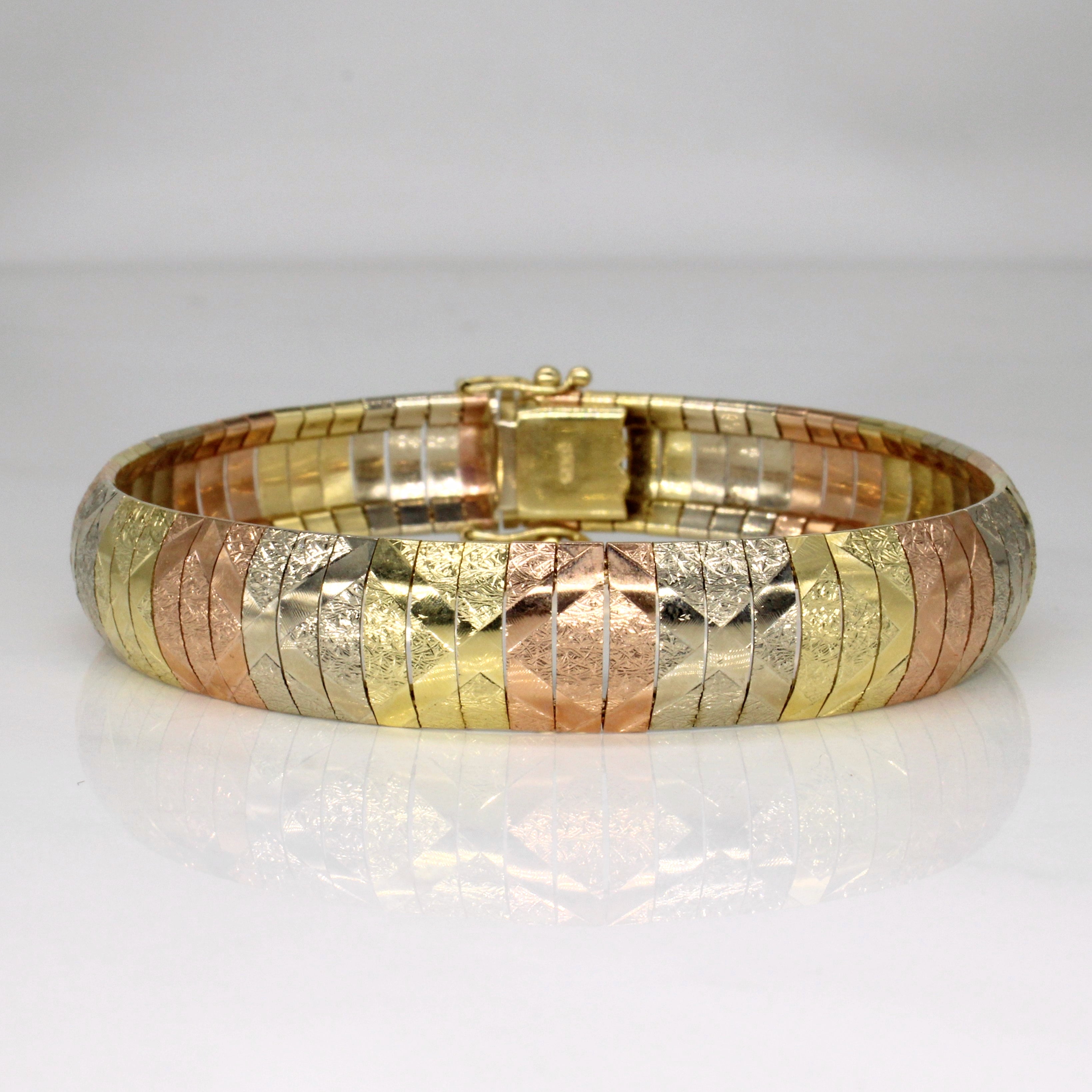 14k Tri Tone Gold Bracelet | 7.5" |