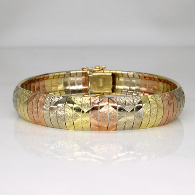 14k Tri Tone Gold Bracelet | 7.5