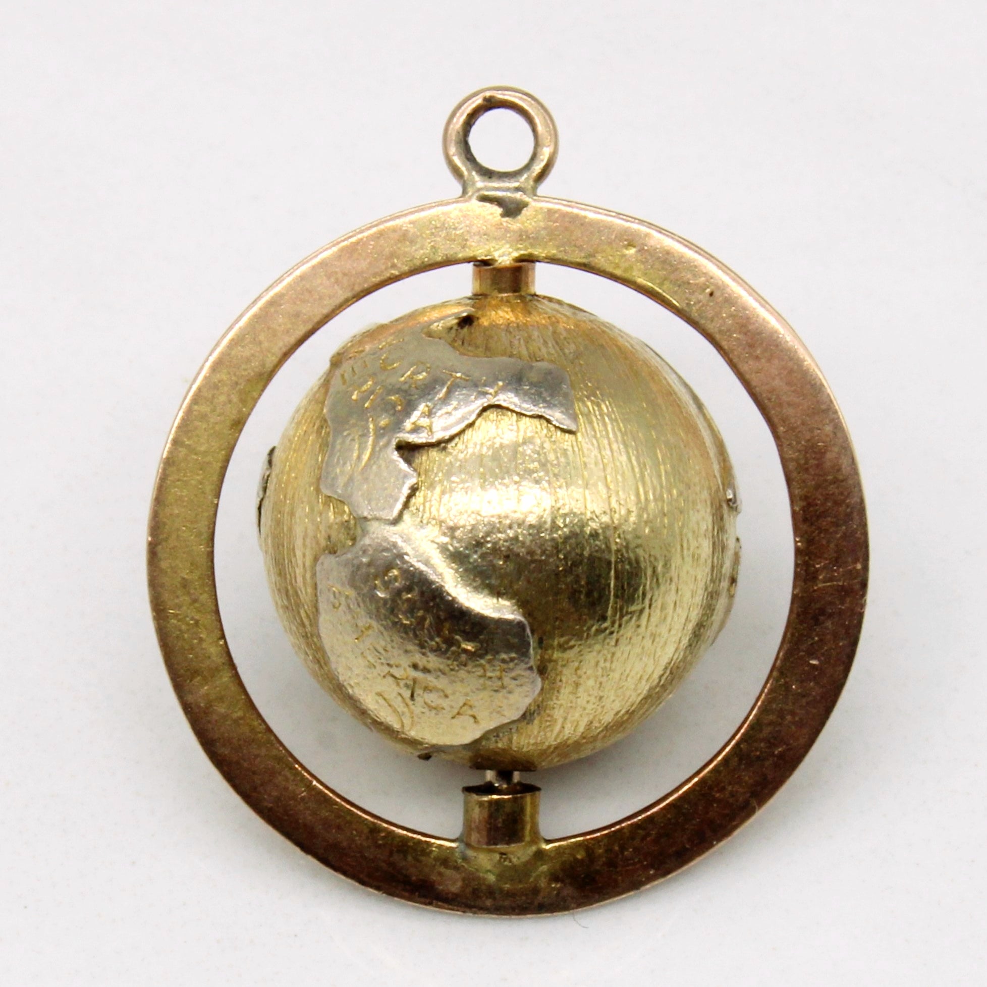 Vintage 10k Yellow Gold Globe Charm