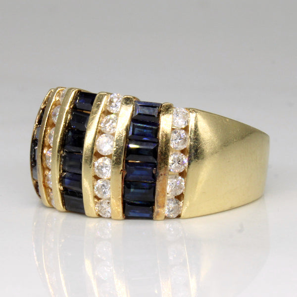 Channel Set Sapphire & Diamond Ring | 1.80ctw, 0.66ctw | SZ 6.75 |