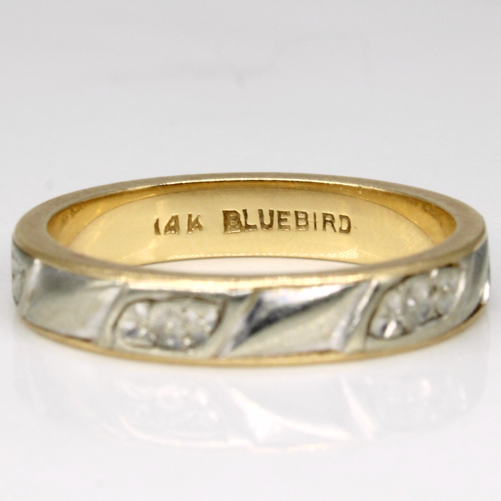 14k Two Tone Gold Floral Band | SZ 6.25 |
