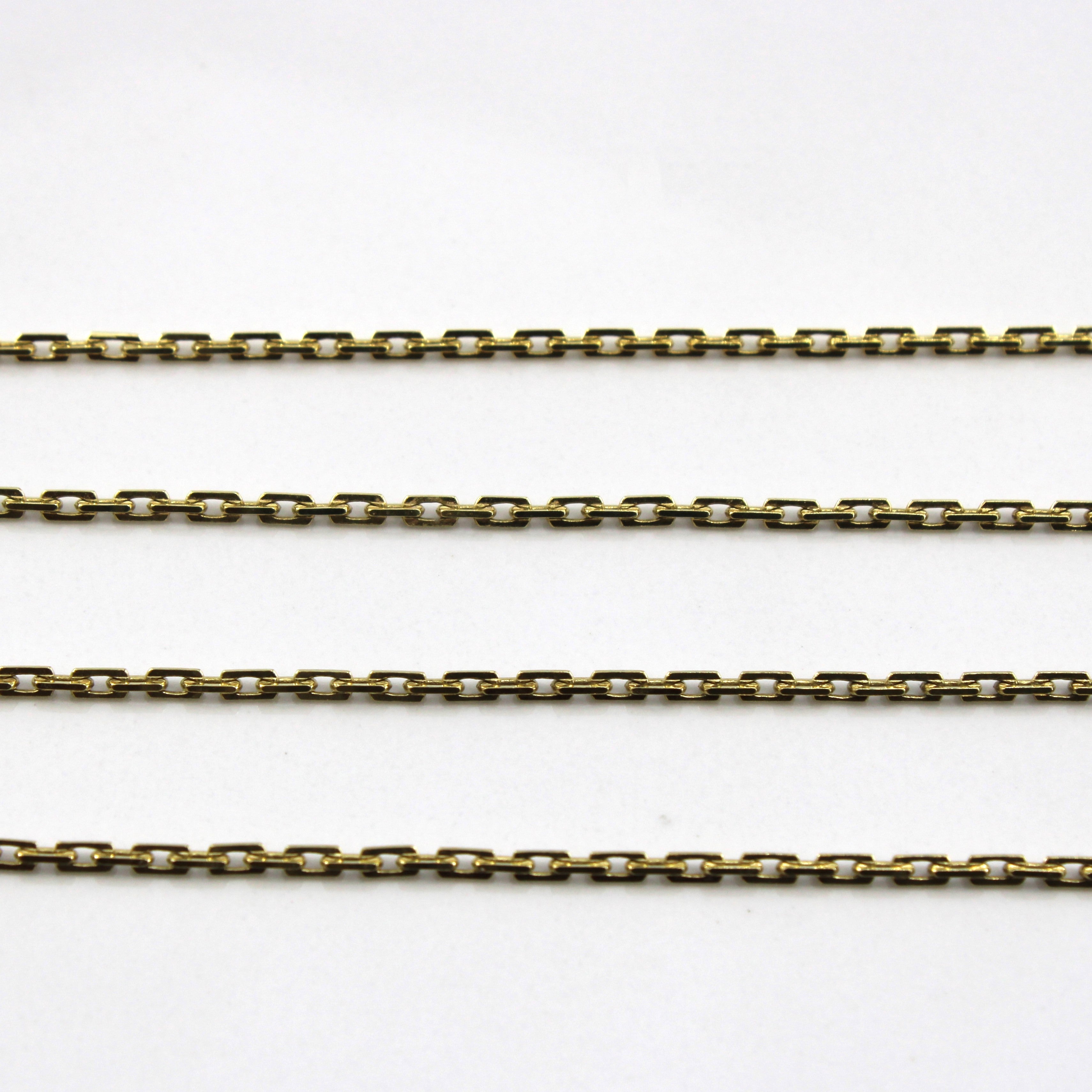 14k Yellow Gold Rolo Link Long Chain | 27"|