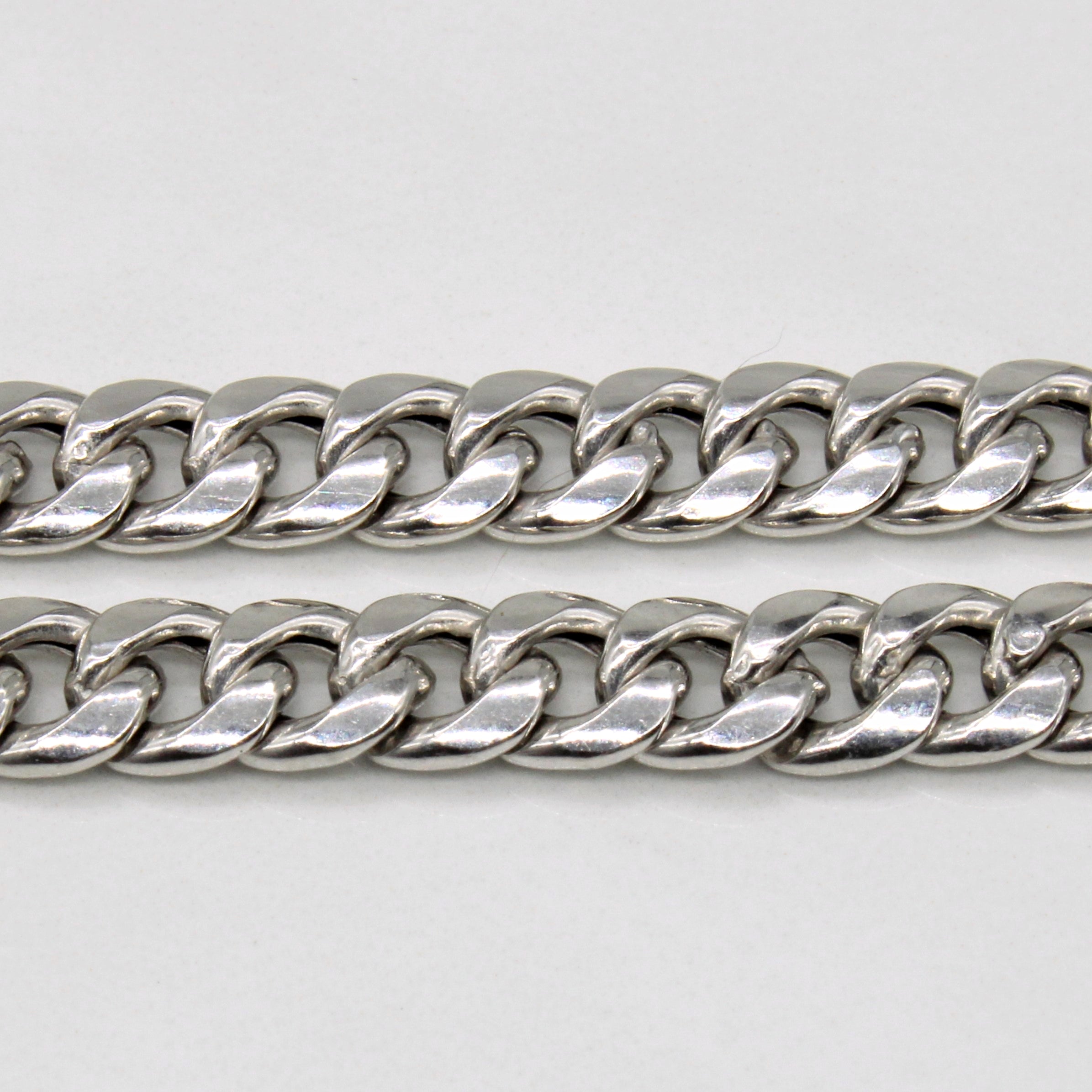 10k White Gold Cuban Link Chain | 22" |
