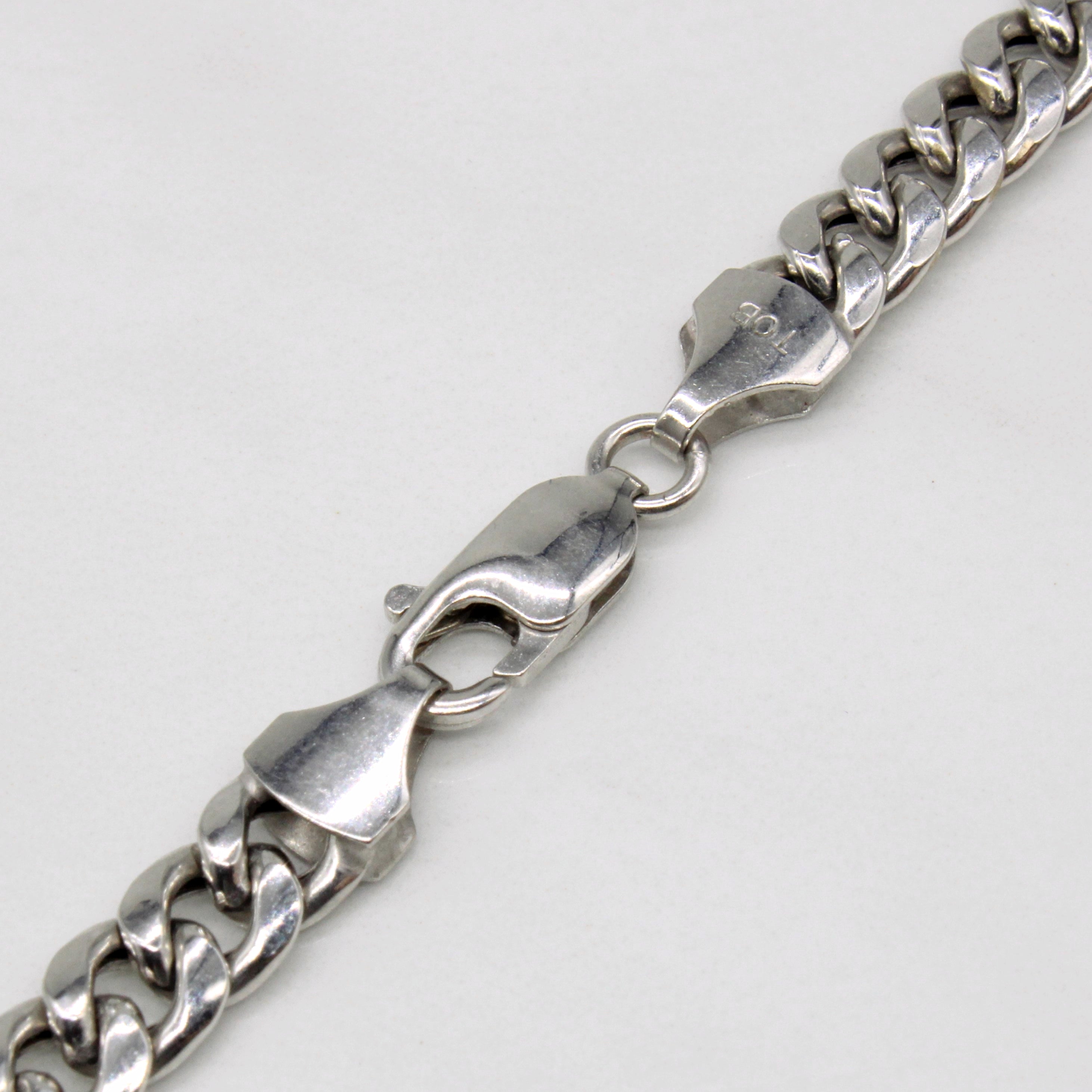 10k White Gold Cuban Link Chain | 22" |