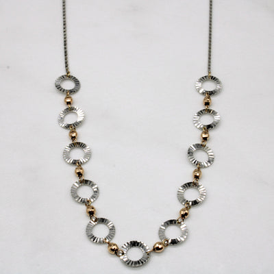 14k Two Tone Gold Necklace | 17
