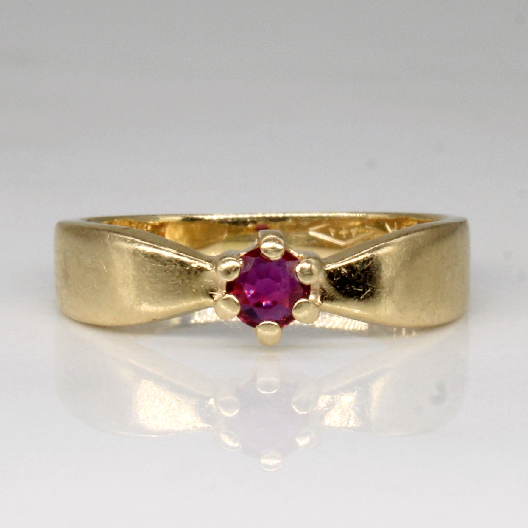 Bague solitaire rubis | 0,10 ct | Taille 5 | 