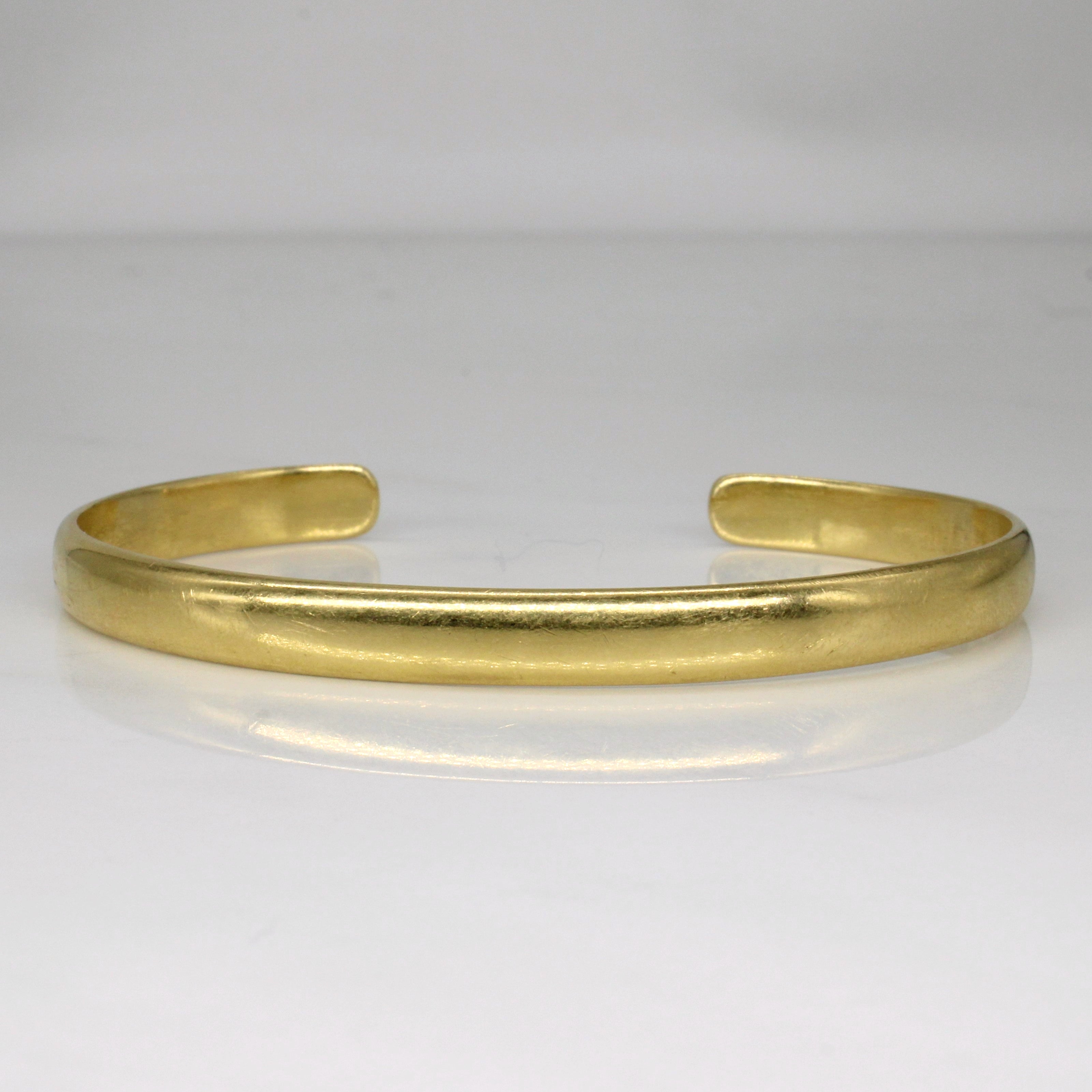 Austrian Hallmarked 18k Yellow Gold Bangle 7"