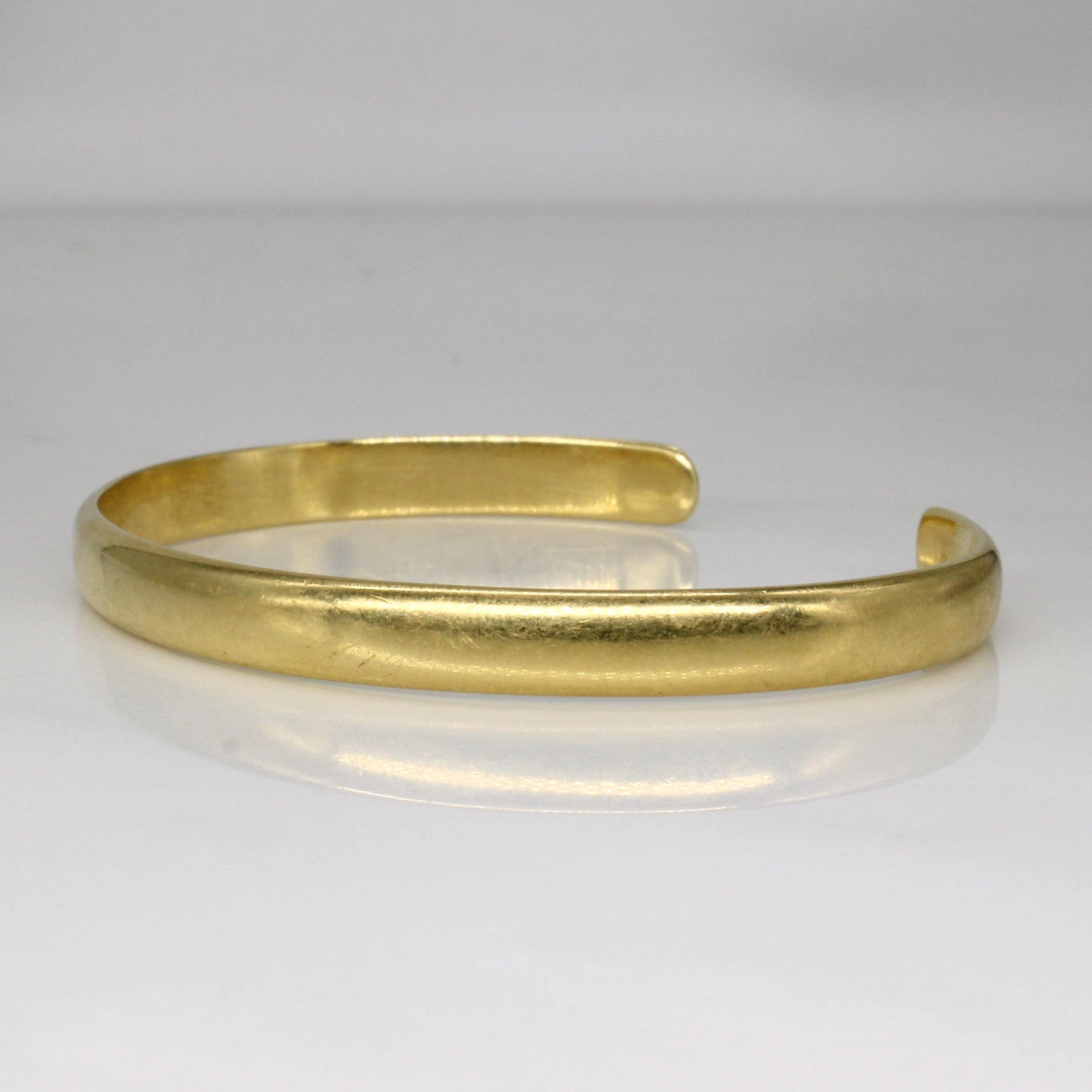Austrian Hallmarked 18k Yellow Gold Bangle 7"