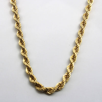 9k Yellow Gold Rope Chain | 24