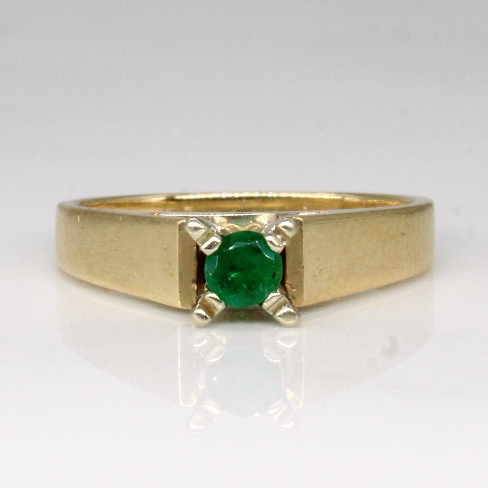 Cathedral Set Emerald Ring | 0.08ct | SZ 4 |