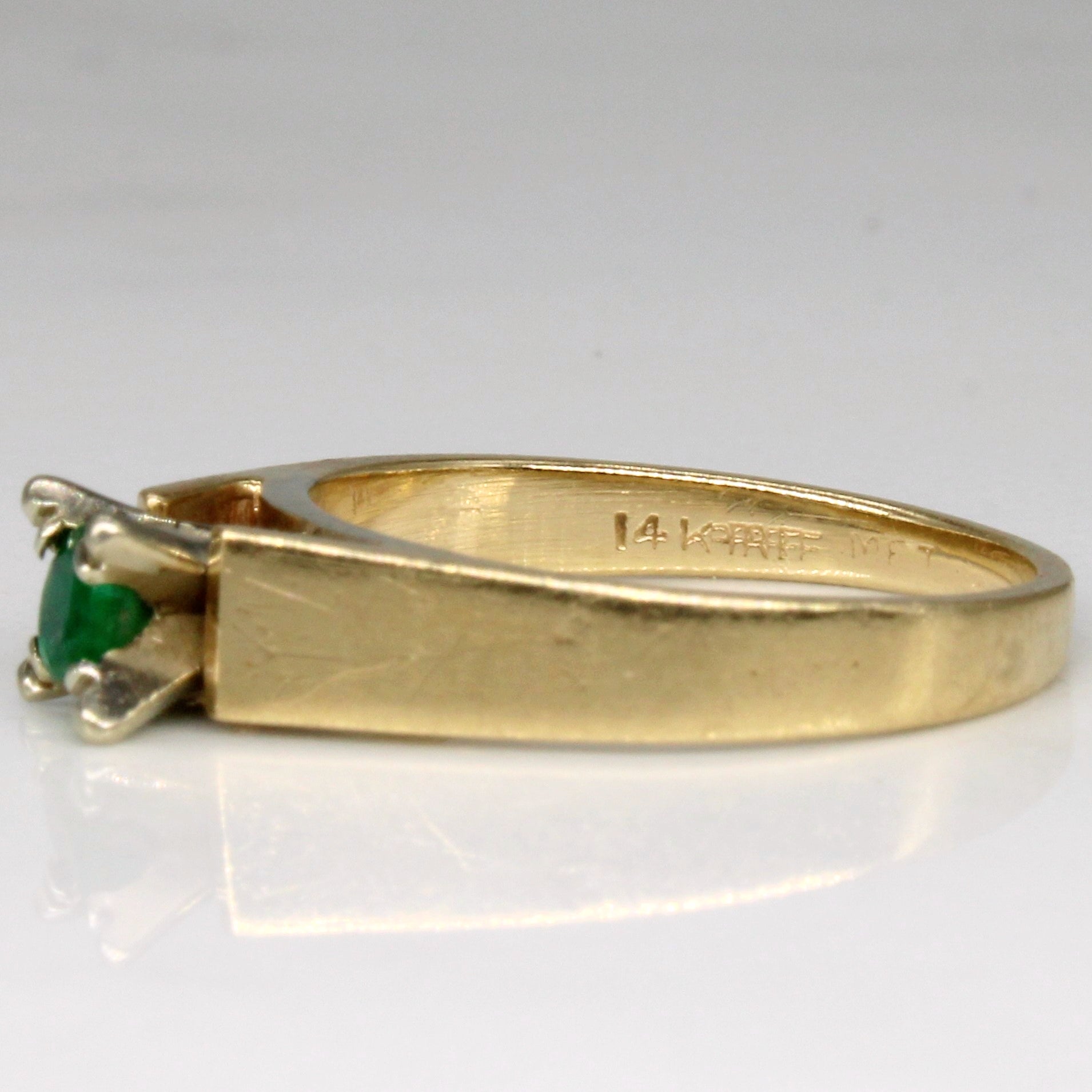 Cathedral Set Emerald Ring | 0.08ct | SZ 4 |