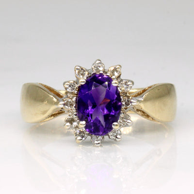 Amethyst & Diamond Cocktail Ring | 0.60ct, 0.06ctw | SZ 6.25 |