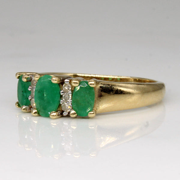 Emerald & Diamond Ring | 0.70ctw, 0.09ctw | SZ 7.75 |