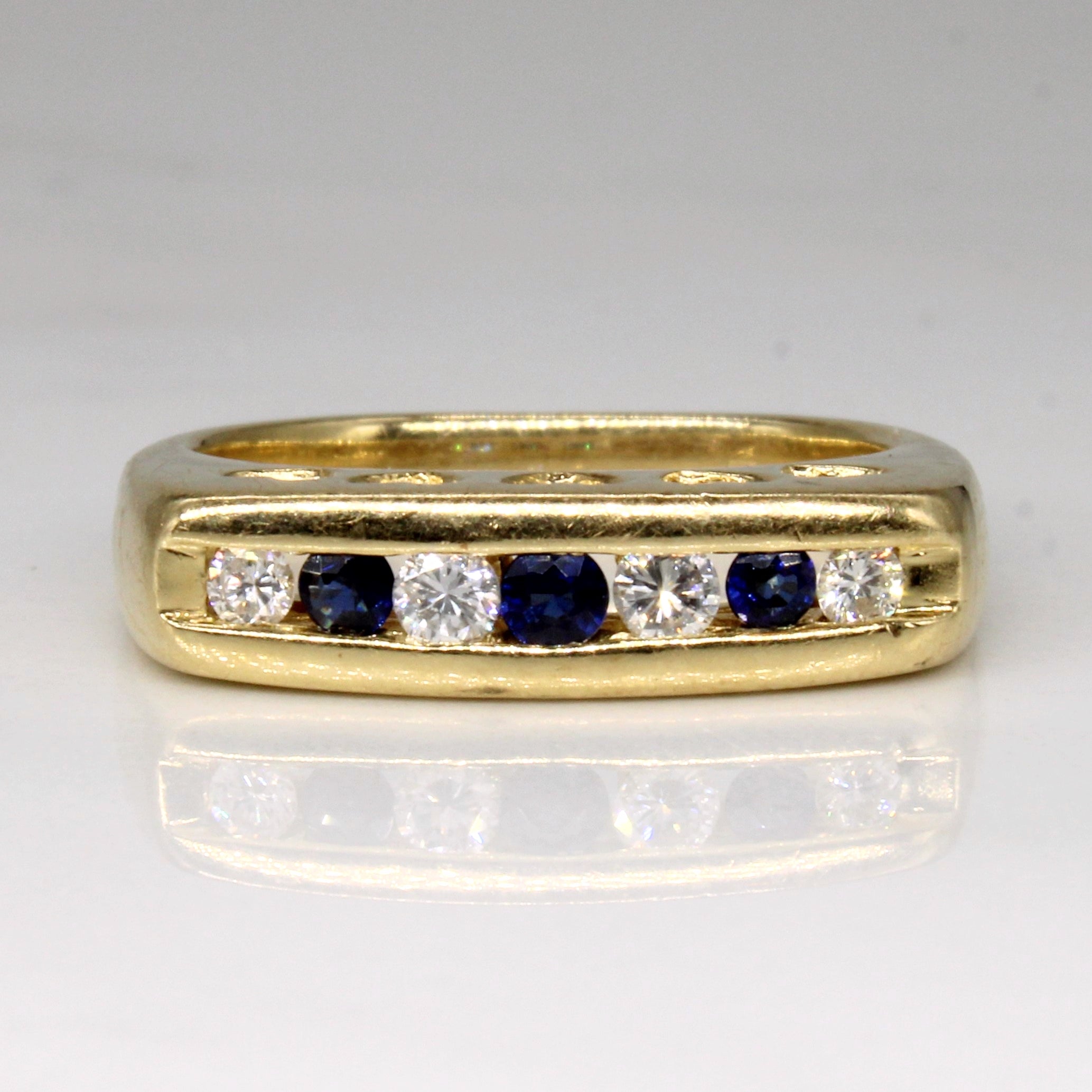 Diamond & Sapphire Channel Set Ring | 0.24ctw, 0.20ctw | SZ 6.5 |