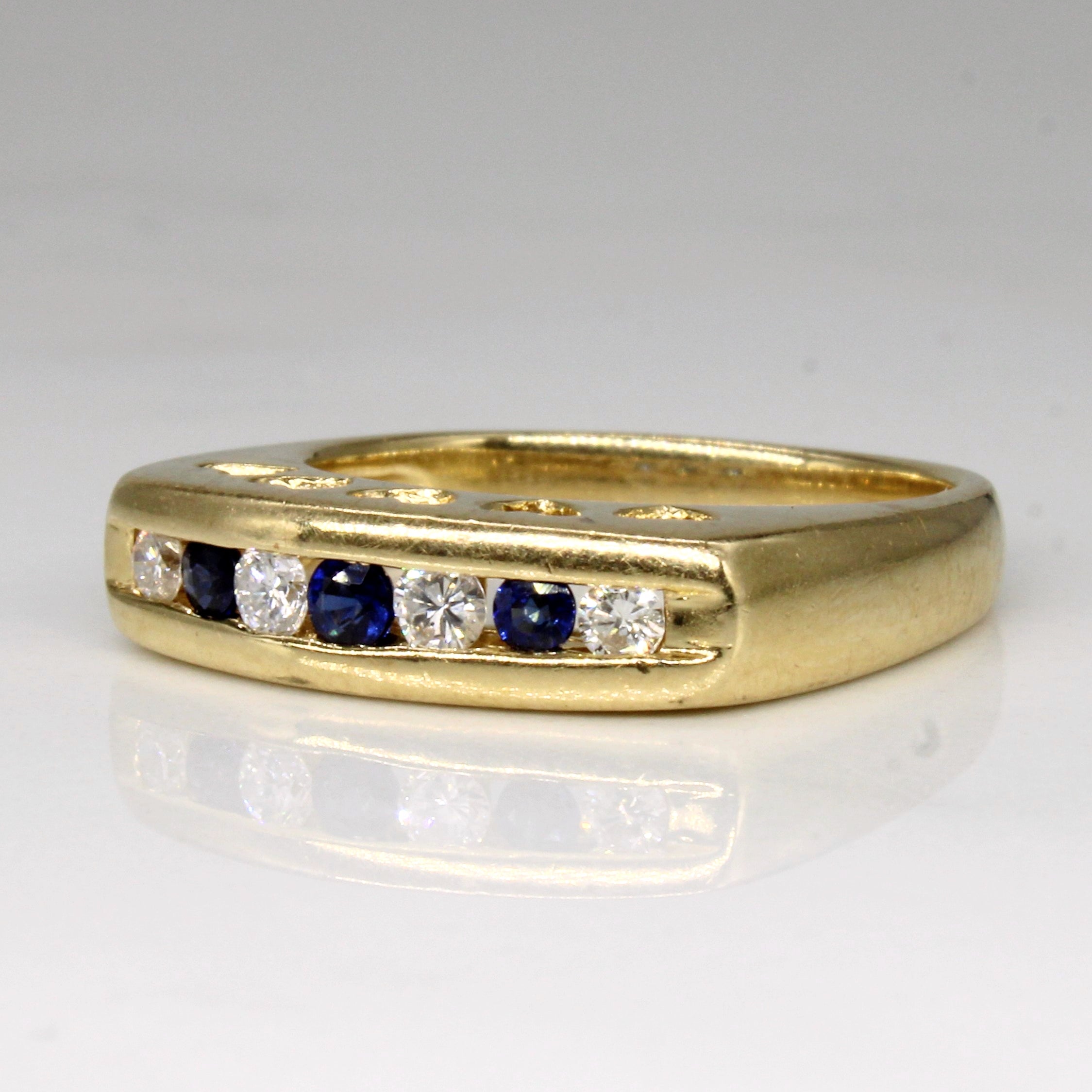 Diamond & Sapphire Channel Set Ring | 0.24ctw, 0.20ctw | SZ 6.5 |
