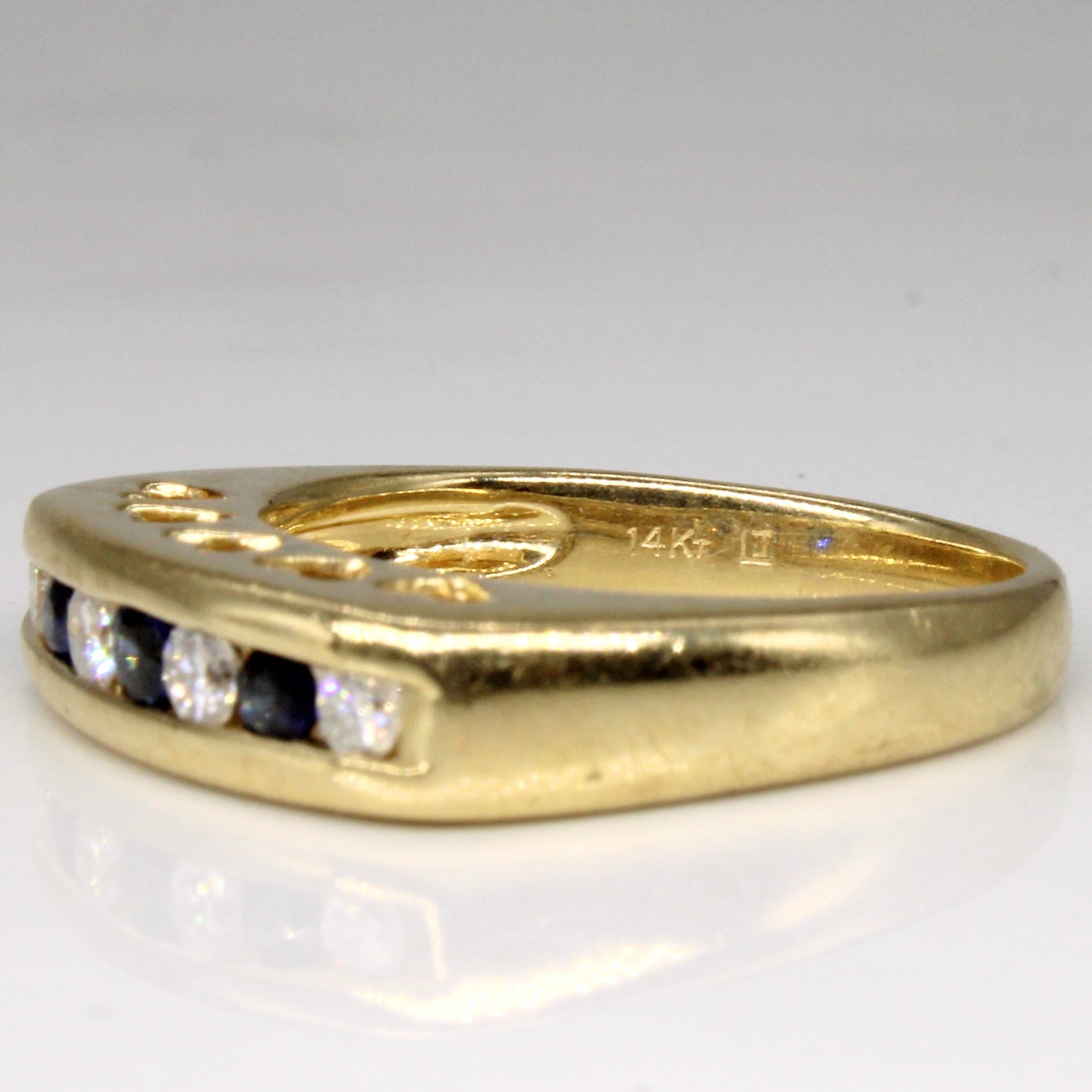 Diamond & Sapphire Channel Set Ring | 0.24ctw, 0.20ctw | SZ 6.5 |