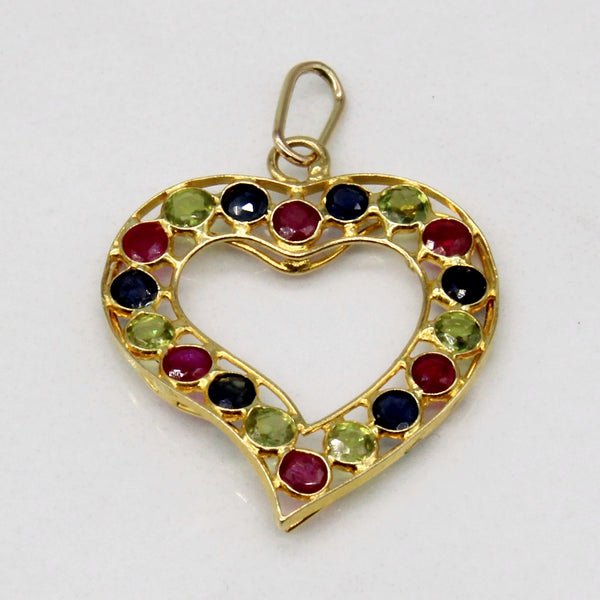 Ruby & Sapphire Heart Pendant | 0.15ctw, 0.30ctw |