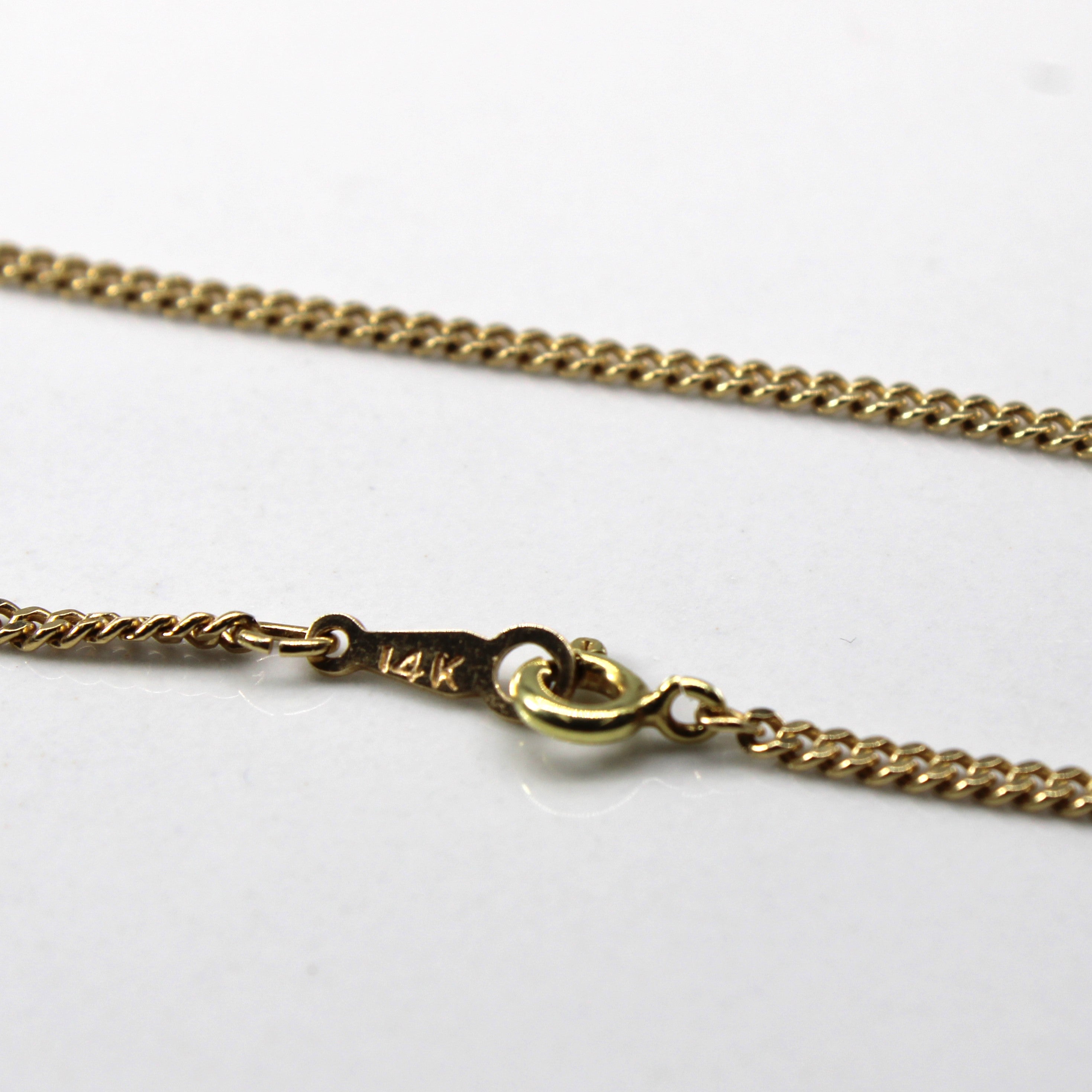 14k Yellow Gold Curb Link Chain | 26"|