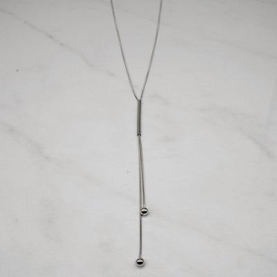 10k White Gold Drop Necklace | 17