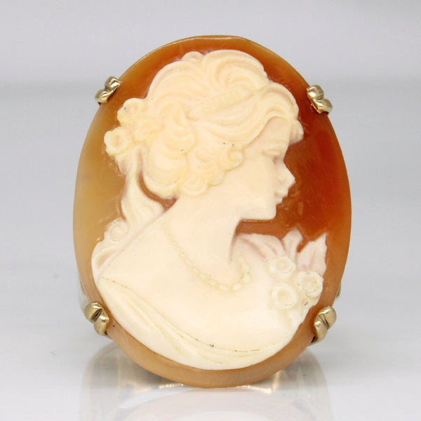 Sea Shell Cameo Cocktail Ring | 13.00ct | SZ 9.75 |