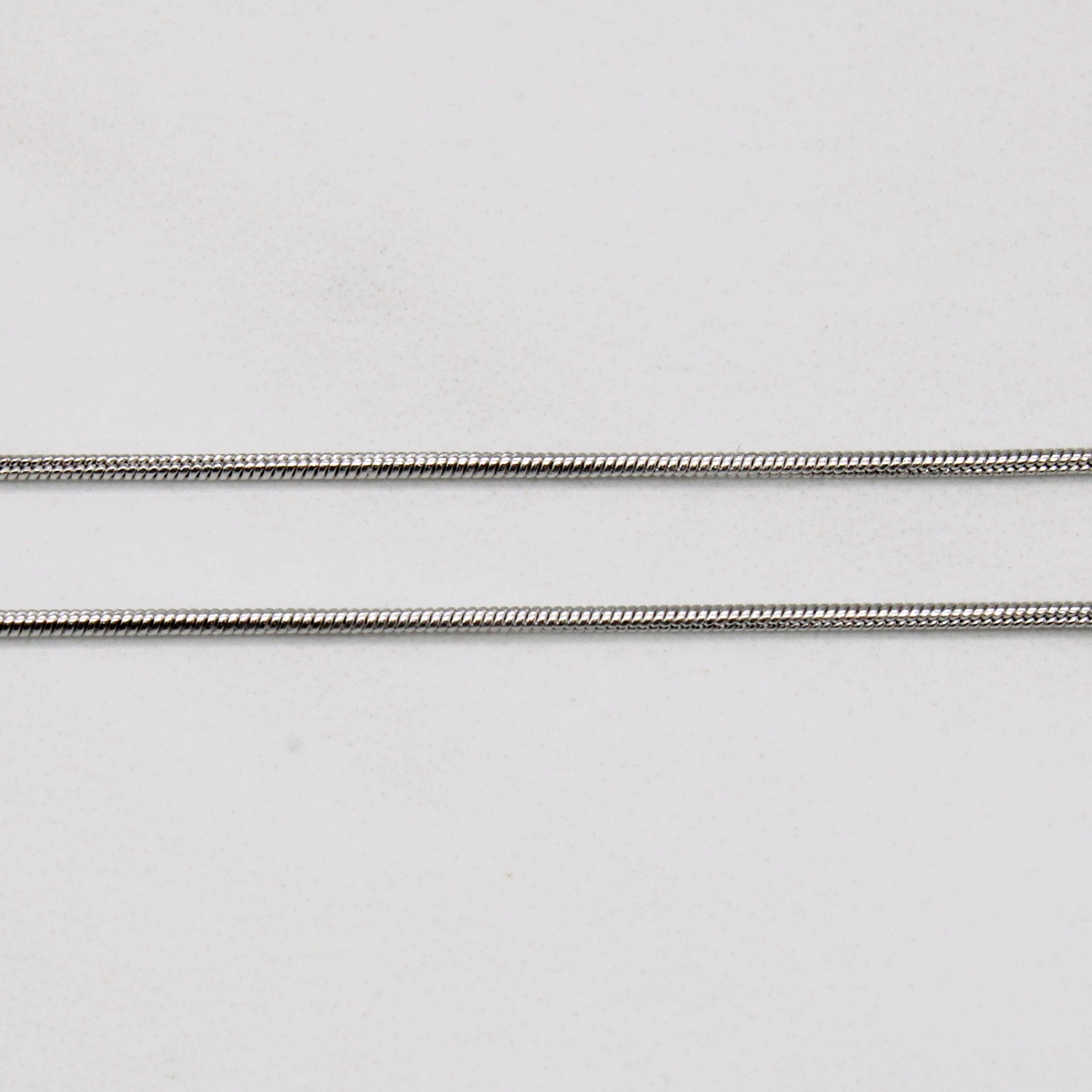 10k White Gold Drop Necklace | 17" |
