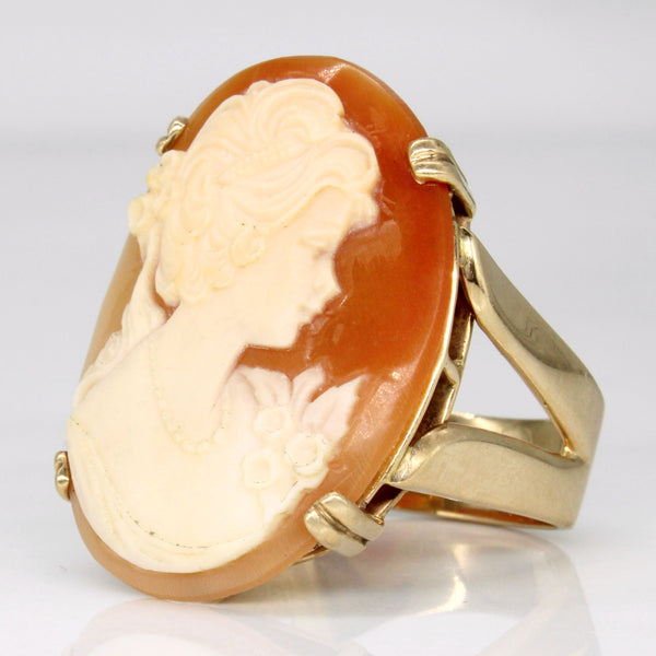 Sea Shell Cameo Cocktail Ring | 13.00ct | SZ 9.75 |