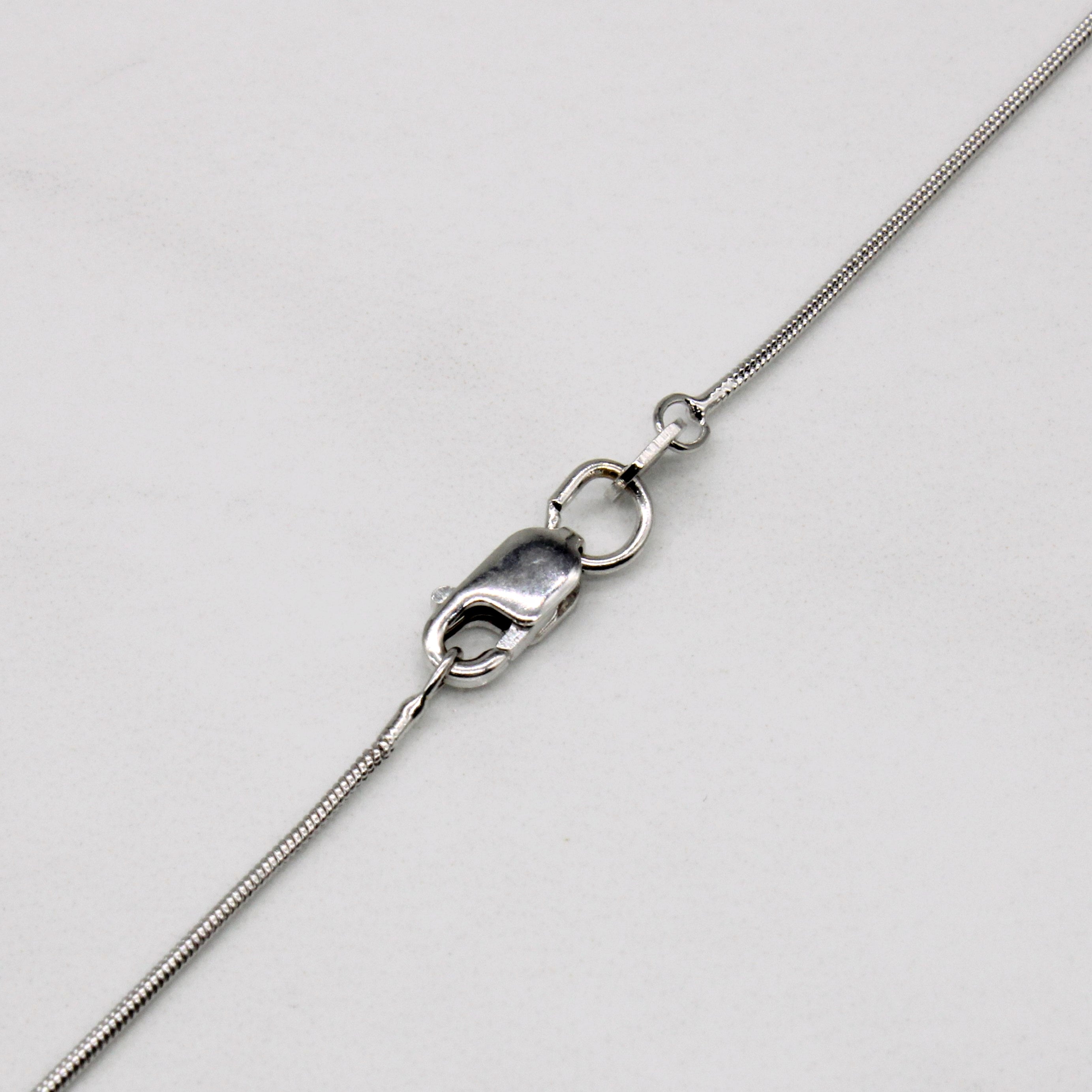 10k White Gold Drop Necklace | 17" |