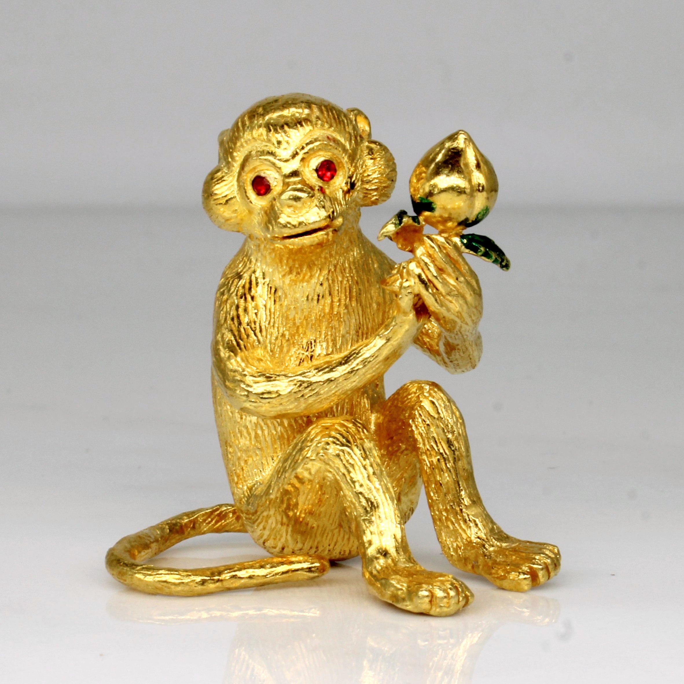 24k Yellow Gold Monkey Figurine