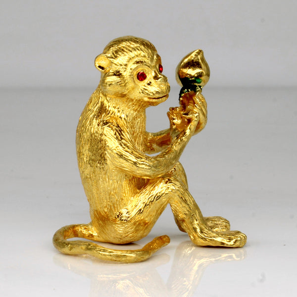 24k Yellow Gold Monkey Figurine