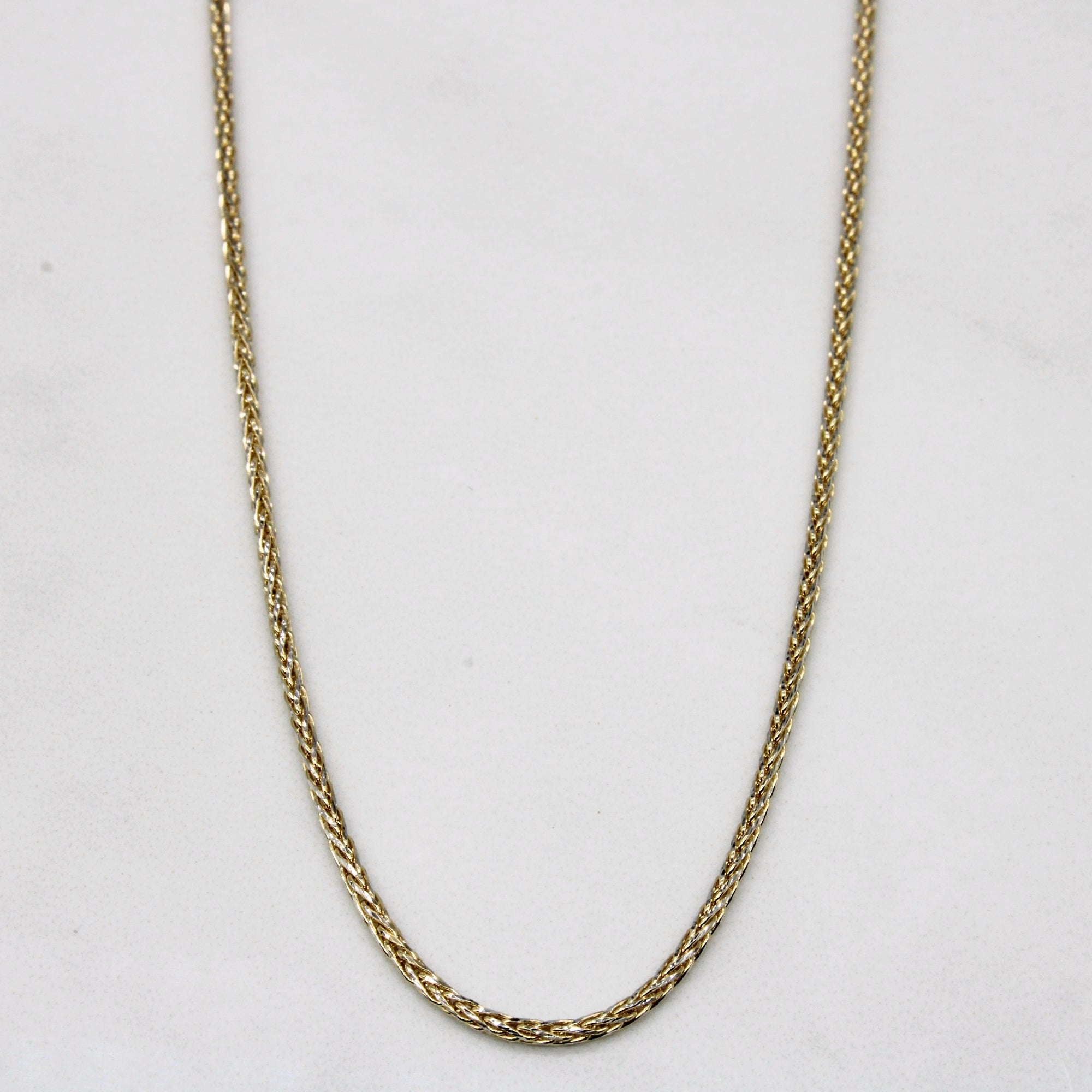 Italian 10k Two Tone Gold Wheat Chain | 18