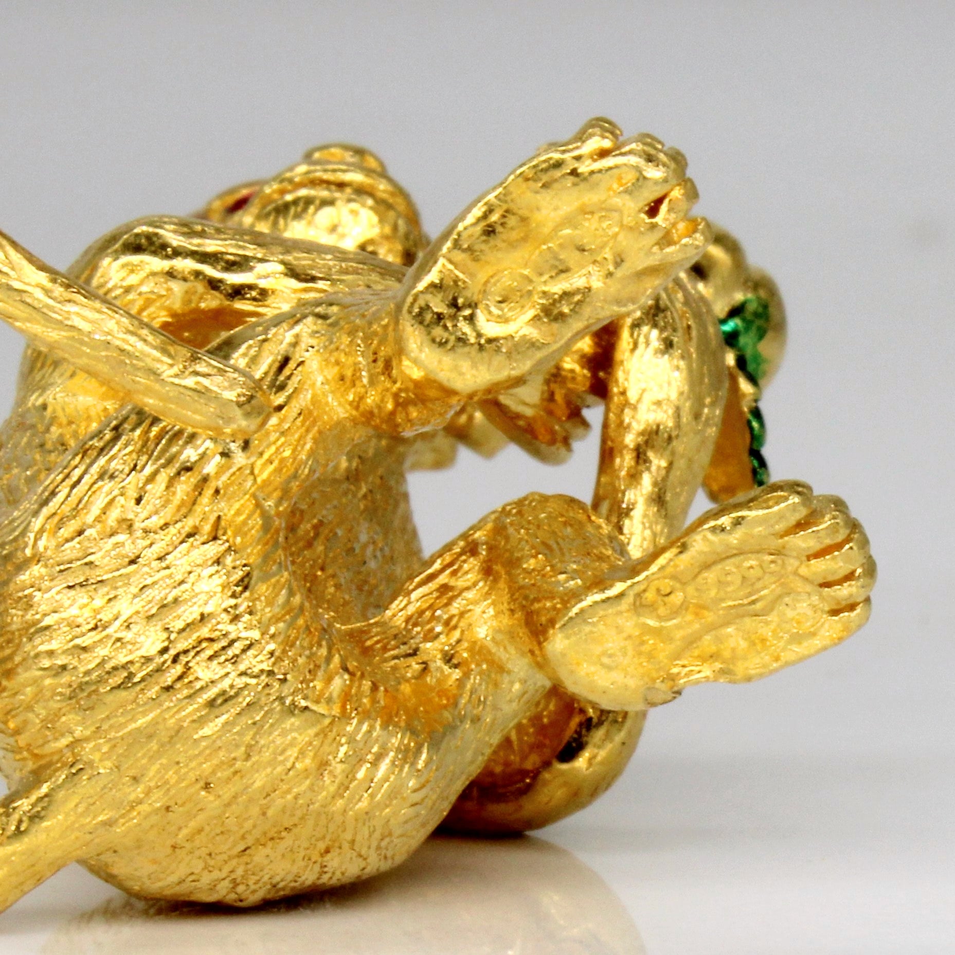 24k Yellow Gold Monkey Figurine